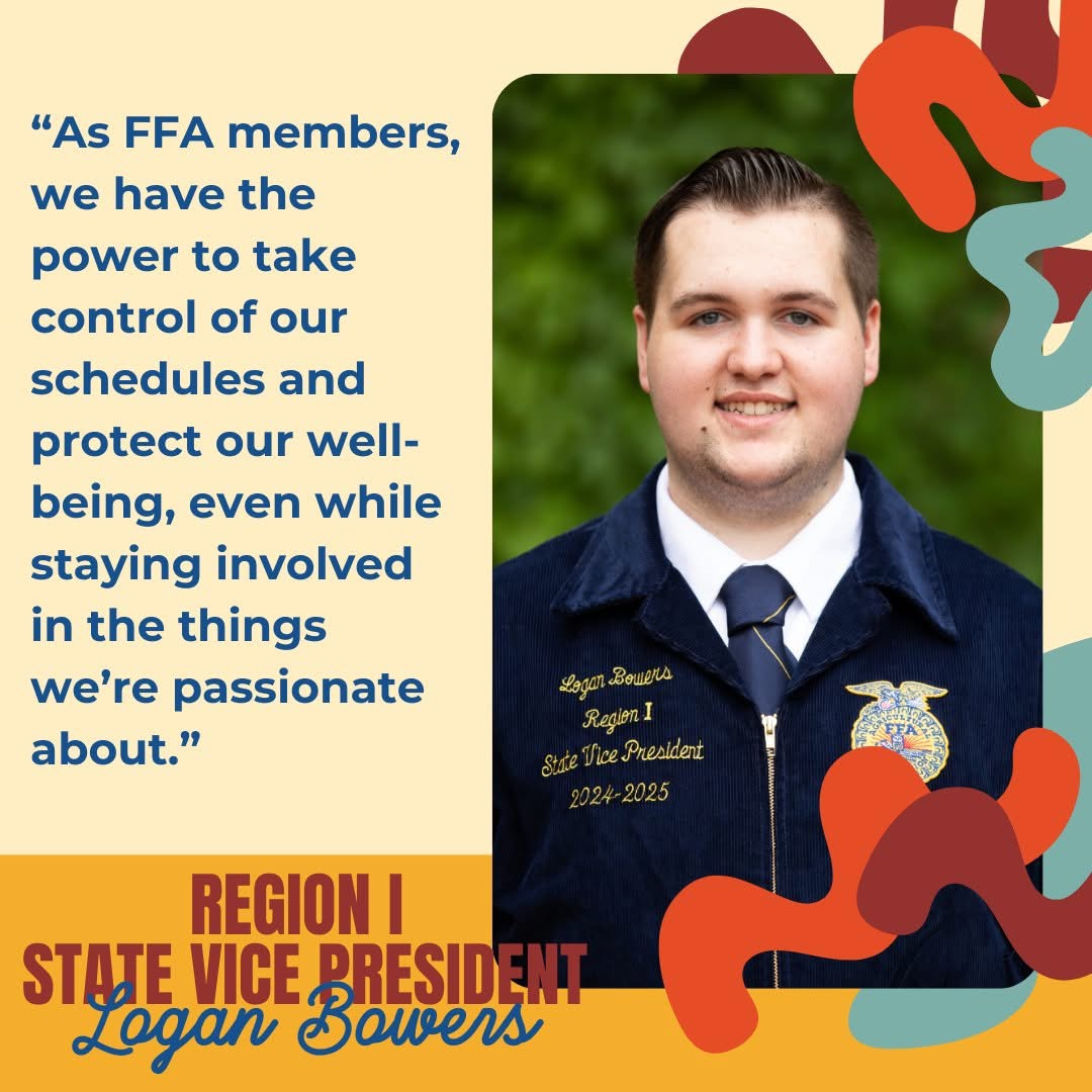 As FFA members, we have the power to take control of our schedules and protect our well being even while staying involved in the things we're passionate about.