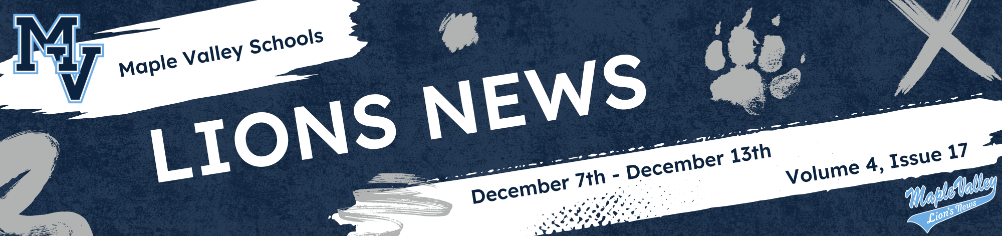 Maple Valley Schools Lions News December 7th - December 13th Volume 4, Issue 17